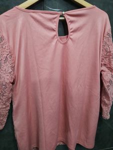 Mess Net Peach Top With Linning