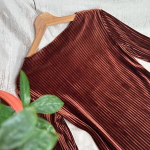 Korean Autumn Velvet Dress