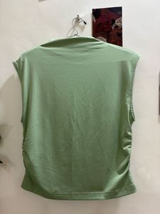 H&amp;M olive green sleeveless solid casual top