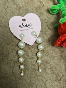 Elegant Pearl Drop Earrings moti work