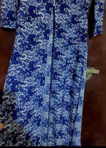 Navy Blue Printed Long Shrug For 34 Bust