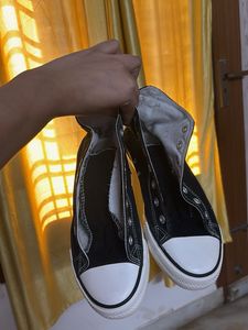 Unisex Black High-Top Canvas Sneakers