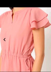 Chic Pink Ruffle Sleeve Mini Dress