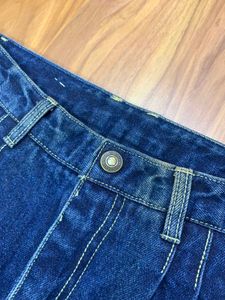 Classic Blue Wide Leg Denim Jeans