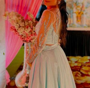 Elegant Blue Embellished Lehenga Choli