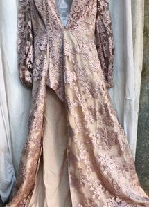 11712. Elegant Floral Print Maxi Gown