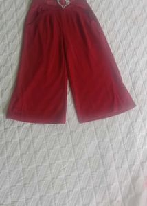 Red Palazzo Pants .used only once for occasion.