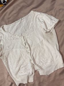 Elegant White Lace Cardigan