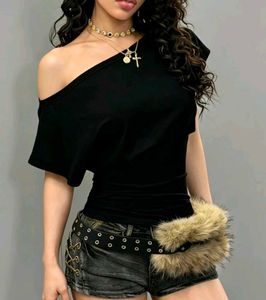 Chic Black One-Shoulder Top