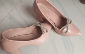 nude pink long heels