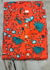 🧡Orange Floral Kurta
