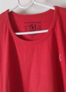 Dark Red Gymwear/casual T-Shirt