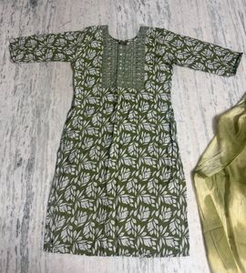 Green Kurta Set with Dupatta