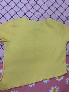 Yellow "Fantastic" Graphic Crop Top