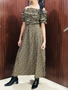 Leopard Print Off-Shoulder Maxi Dress