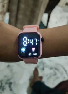 Pink Digital LED Watch