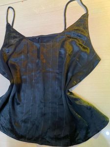 Elegant Black Striped Cami Top