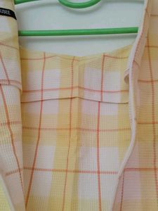 Yellow Plaid Sleeveless Dress