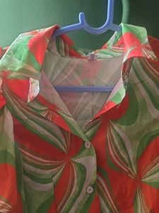 Vibrant Floral Print Blouse