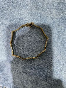 Elegant Gold &amp; Silver Bracelet and white beads ear