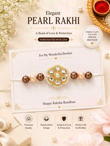 Elegant Pearl &amp; Kundan Rakhi