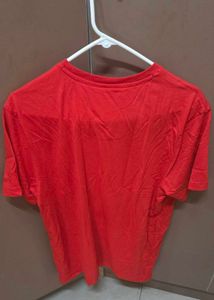Vibrant Red Graphic Mens T-Shirt
