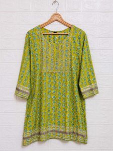 Olive Green Floral Printed plazo set