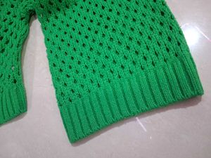 H&amp;M Green Knit Crop Sweater