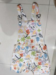 Cute Girls' Floral Print Overalls