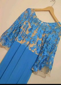 Blue🔵 Embroidry Gown Dress For 34 Bust
