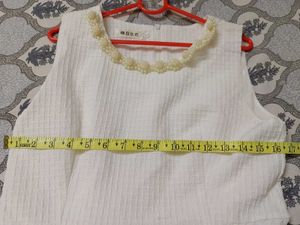 Elegant White Textured Dress