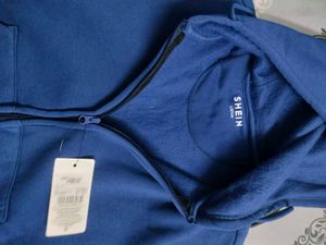 SHEIN Blue Zip Up Hoodie