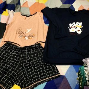 t-shirt and shorts