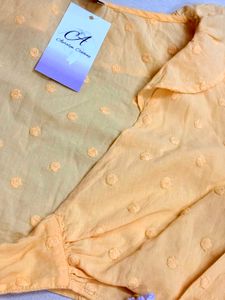 Sunny Yellow Tie-Front Crop Top