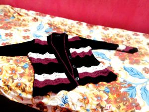 Chic Striped Knit Cardigan