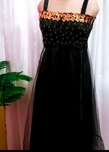 Elegant Black Embellished Gown