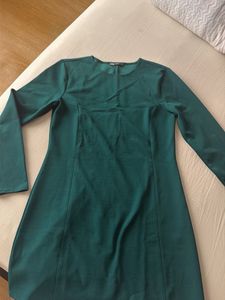 Elegant Teal Long-Sleeve Mini Dress