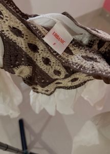 Crochet Detail Peplum Top