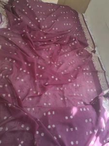 Elegant Purple Saree with Silver Motifs