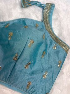 Blue Embellished Blouse