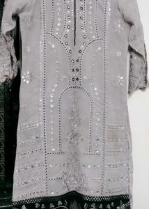 Embellished Grey Kurta