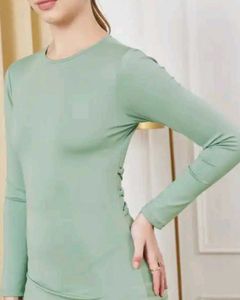 Shein Full Sleeve Back Criss Cross Tie-Up Bodycon