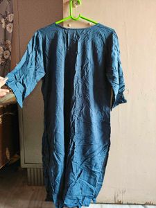 Teal Blue Kurta with Embellishments