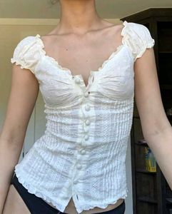 Vintage Coquette embroidered blouse