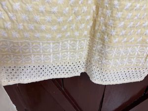 Chic Yellow Embroidered Sleeveless kurta