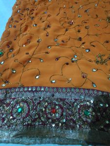 Orange Embroidered Blouse