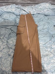 Tan Wide Leg Cargo Pants