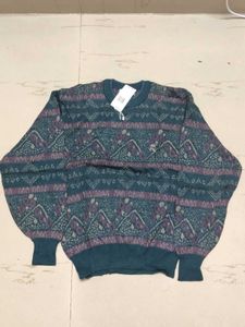 Vintage Teal &amp; Purple Pattern Sweater