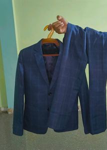 Men's Blue Checkered Suit