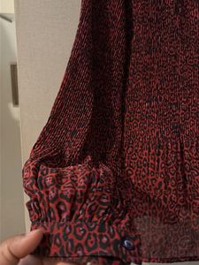 Stylish Red &amp; Black Animal Print Top